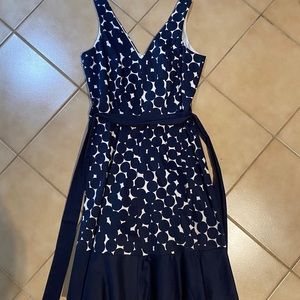 Nine West navy and white cotton dress. Worn once.